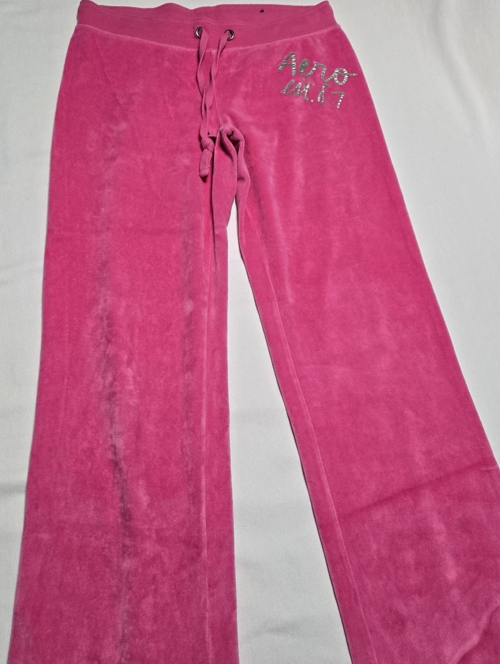 Aero Women's Y2K Velour Pink Drawstring Sweat Pant sz S